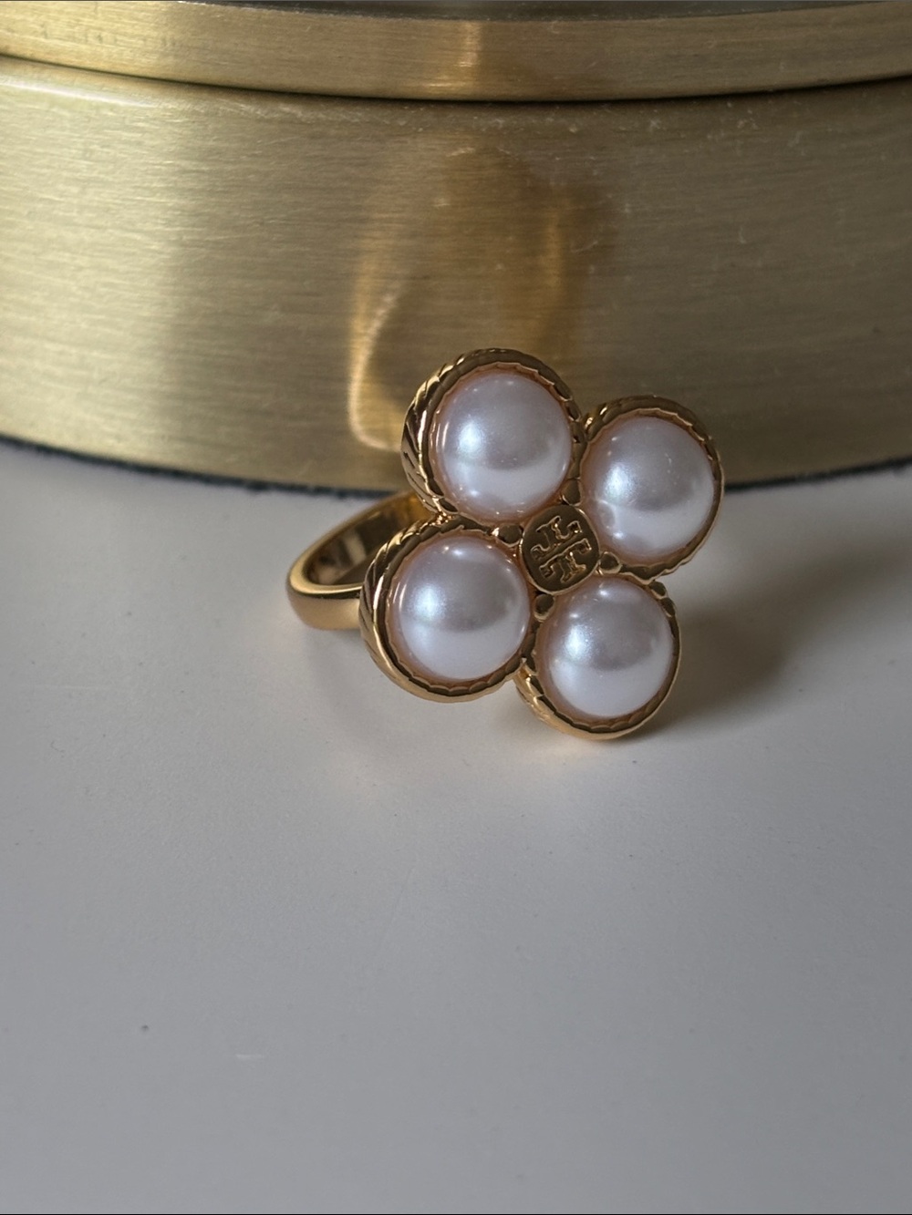 Tory Burch Sz 8 Clover Ring NWOT